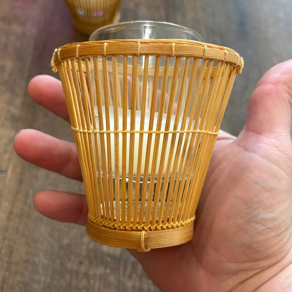 Set‎ of 6 Lillian Veran Bamboo Candle Holders Nautical Coastal